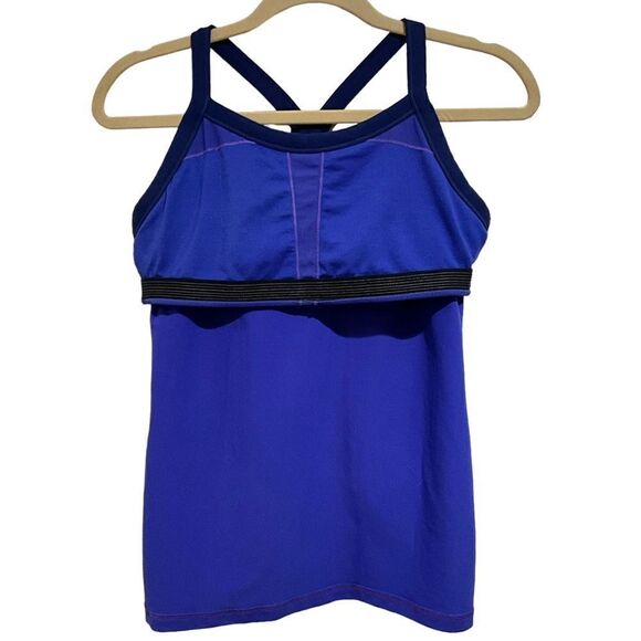 LULULEMON Tank Mesh Stripe Down Back Shelf Bra Size 8 - Picture 7 of 9